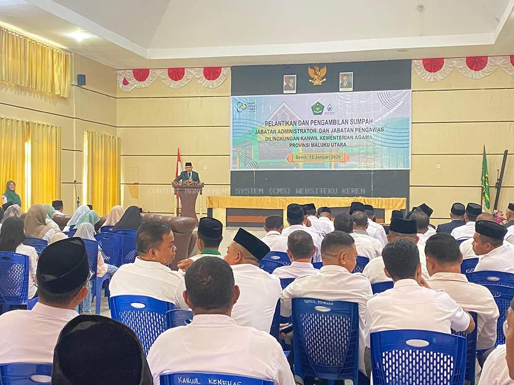 Kepala MAN 1 Halmahera Selatan Hadiri Pelantikan Pejabat Sekaligus Menandatangani POK & Perkin di Kanwil Kemenag Maluku Utara